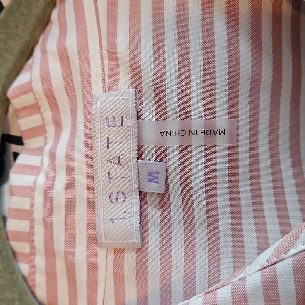 1. STATE Boyfriend Pink Stripe Shirt in EUC - Picture 6 of 8